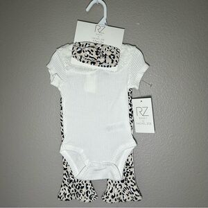 NEW Rachel Zoe baby girl leopard print 3 piece set infant size 3-6 months